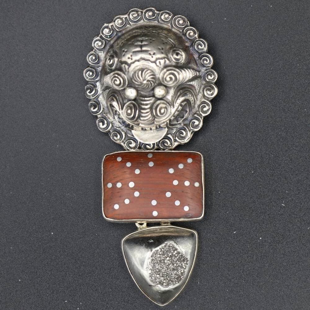 Vintage Amy Kahn Russell Pin/Pendant AKR silver